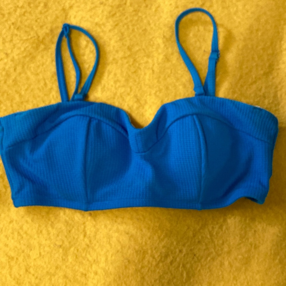 Old navy blue bathing suit bikini top